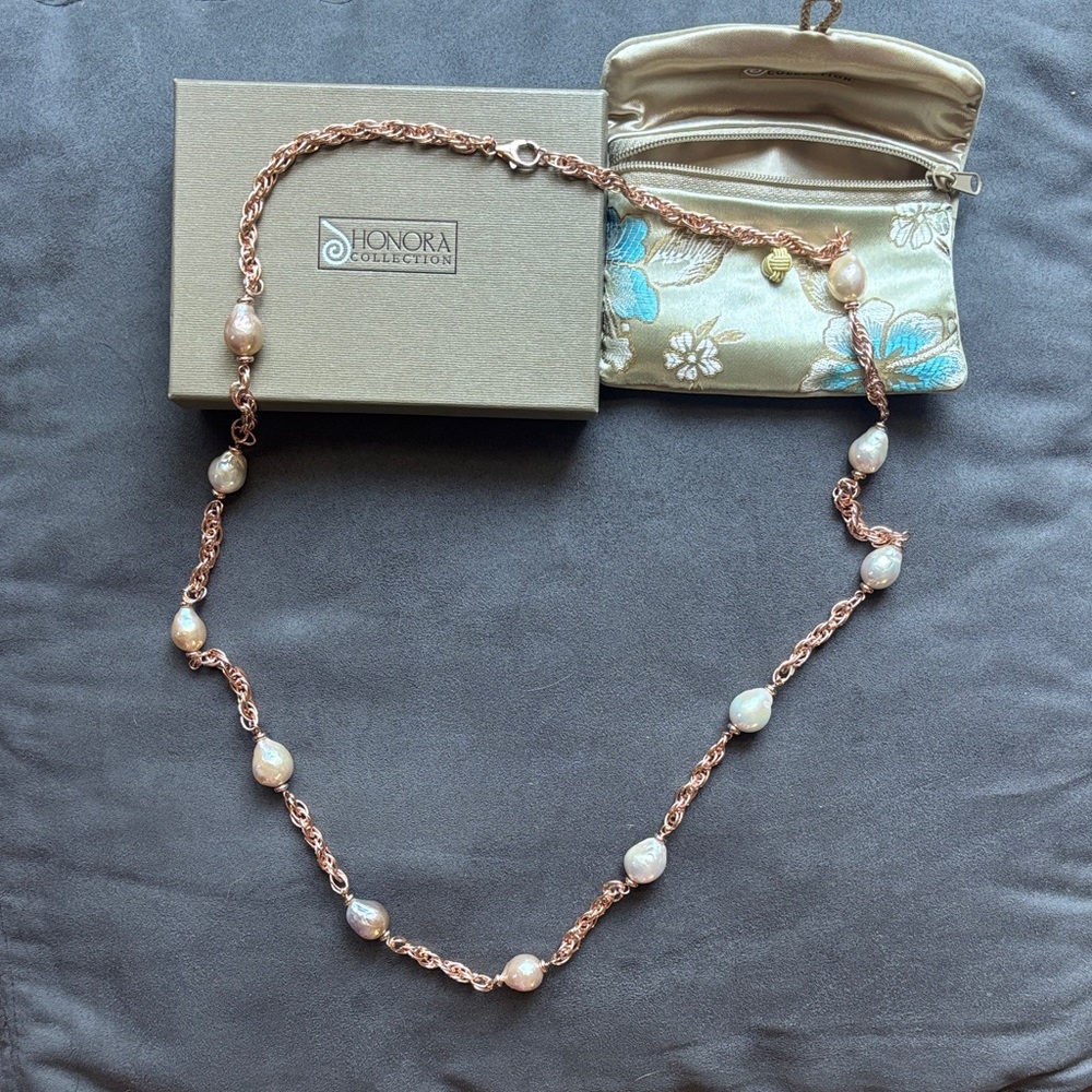Honora Rose Gold and Pearl Necklace